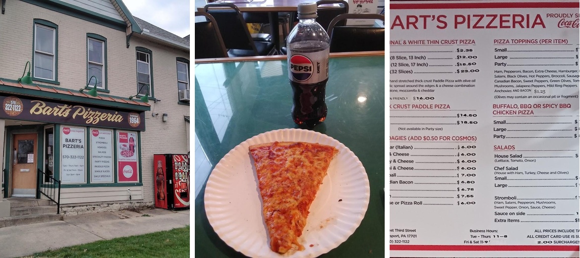 Bart's Pizzeria Menu